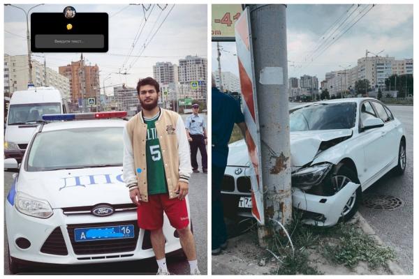 Боец ММА Чоршанбе Чоршанбиев влетел в столб на арендованном BMW в Казани