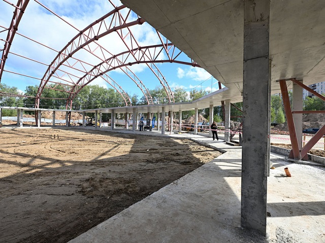 В Салават Купере завершили монтаж каркаса здания нового спорткомплекса