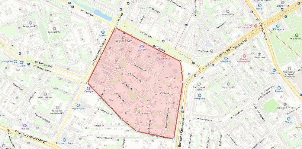 В Казани планируют снести частные дома на  улицах Серова, Баруди и Батыршина