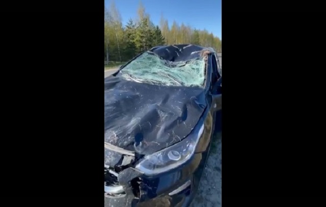 Җырчы Ләйсән Гыймаеваның машинасына поши сикергән