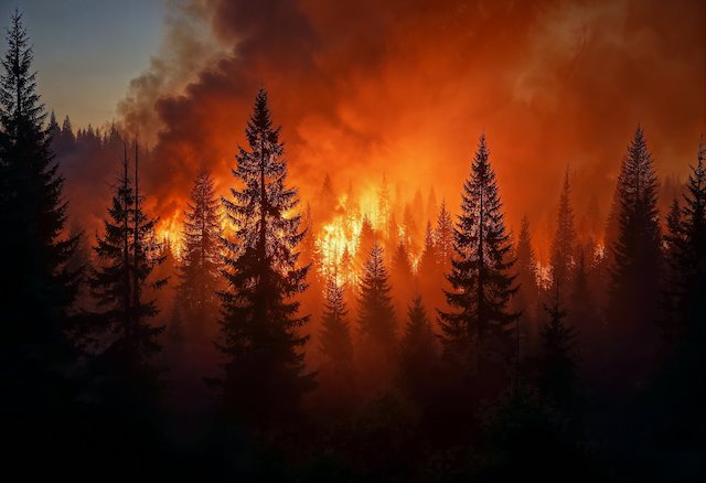 Чрезвычайный класс пожароопасности охватил семь округов РФ