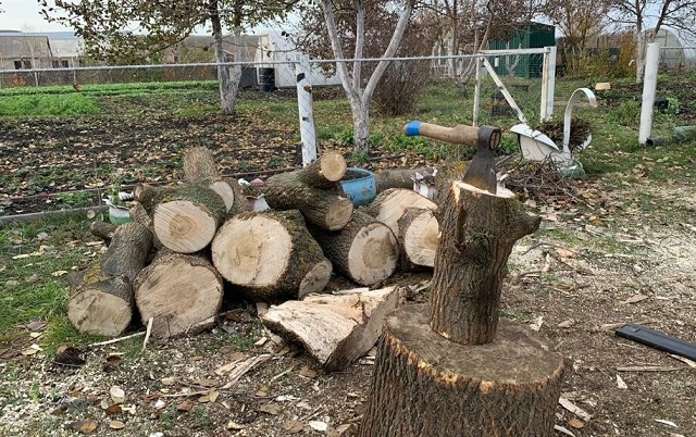 Волонтеры Альметьевска накололи дрова для семьи участника СВО