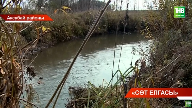 Аксубай районының Кече Сөлчә елгасы тонык ак төскә кергән - видео