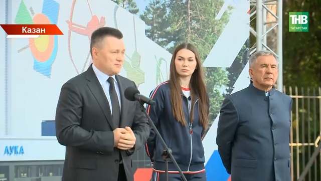 Игорь Краснов белән Рөстәм Миңнеханов Казанда җәядән ату үзәге төзелешенә башлангыч бирделәр