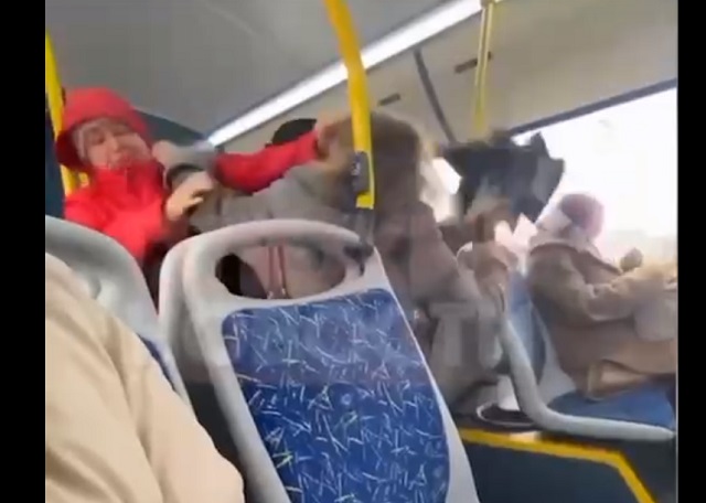 В Казани сняли на видео драку двух женщин, не поделивших место в автобусе