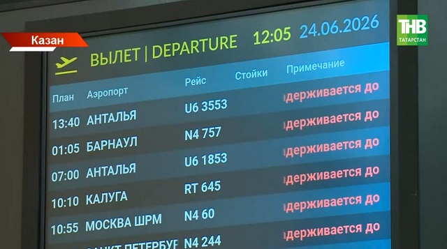 Казан–Анталия рейслары тоткарланды: пассажирлар тәүлектән артык очыш көтте