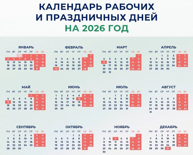 12-дневные новогодние каникулы ждут россиян: опубликовали проект календаря на 2026 год