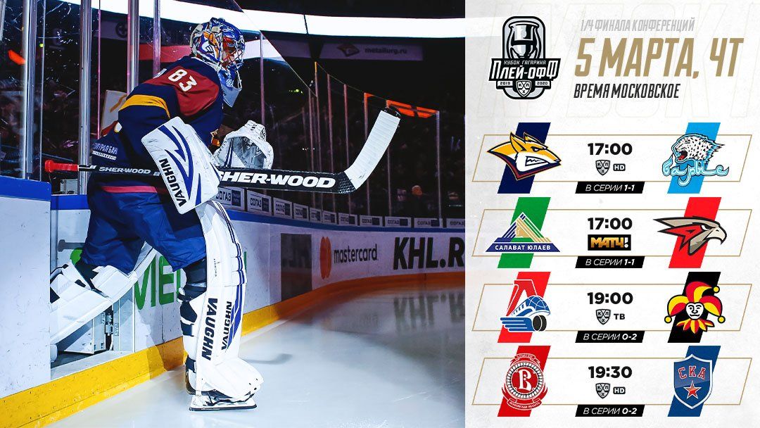 Кубок Гагарина. «Салават» примет «Авангард», «Локомотив» сыграет с «Йокеритом» и другие матчи