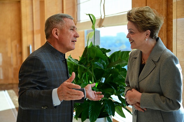 Дилма Роуссефф на встрече с Рустамом Миннихановым выразила восхищение Казанью