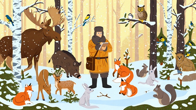 «Следопыты» на лыжах: в Татарстане начали подсчет диких животных