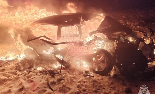 Четыре человека сгорели заживо в ДТП с трактором на трассе М-7