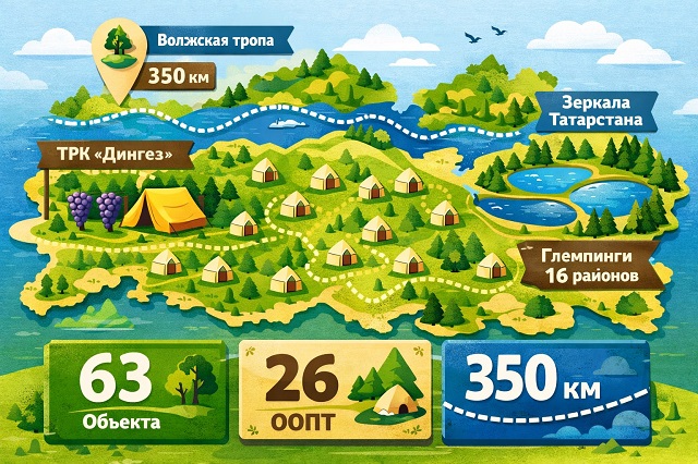 «Жемчужная нить» Татарстана: 350 км Волжской тропы и новые экокурорты у Голубых озер