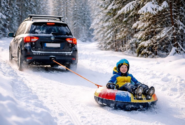 В ГАИ разъяснили,  какая ответственность грозит родителям за катание детей на тюбингах