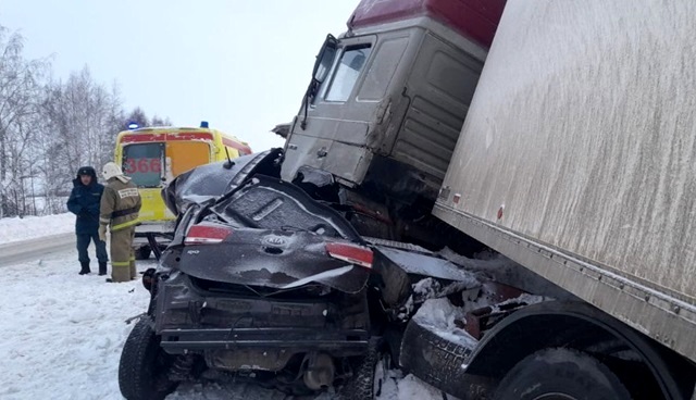 Влетевший под грузовик водитель иномарки погиб на трассе в Татарстане
