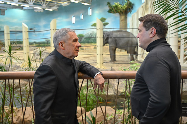 Амурские тигры и слон Филимон: Минниханов осмотрел новые вольеры в «Реке Замбези»