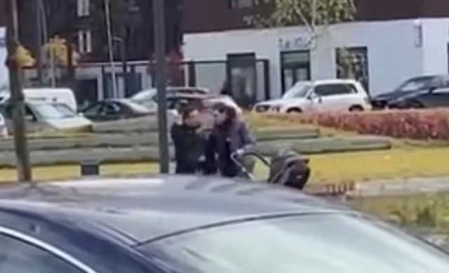 Автохам набросился на мужчину с коляской – видео