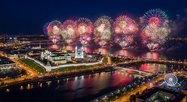 Казанда фейерверклар җибәрү өчен дүрт аерым мәйданчык әзерләгәннәр