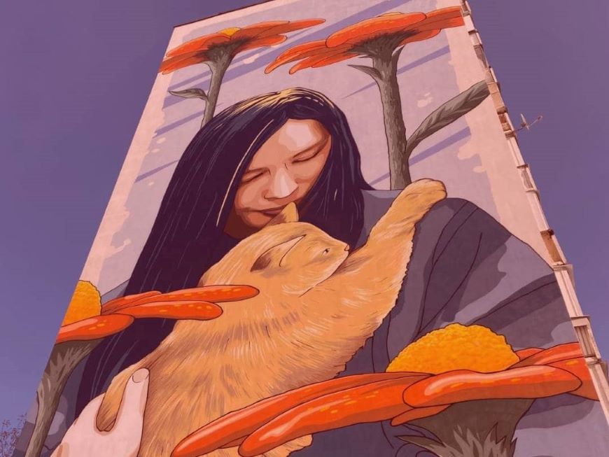 Казанның Совет районында «Бәхет» дигән мурал пәйда булды