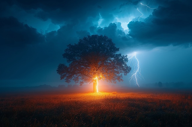 Стало известно, в какие деревья чаще всего попадает молния