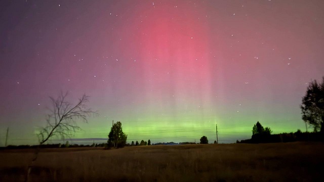 Северное сияние вновь озарило небо над Татарстаном