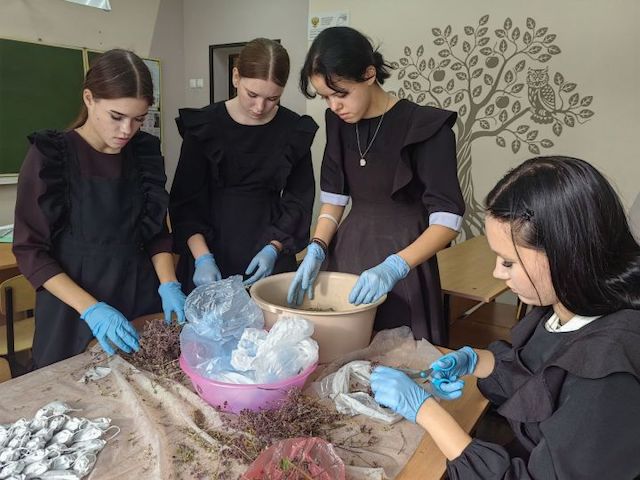 Тәтештә мәктәп укучылары хәрбиләргә шифалы чәйләр әзерләгән