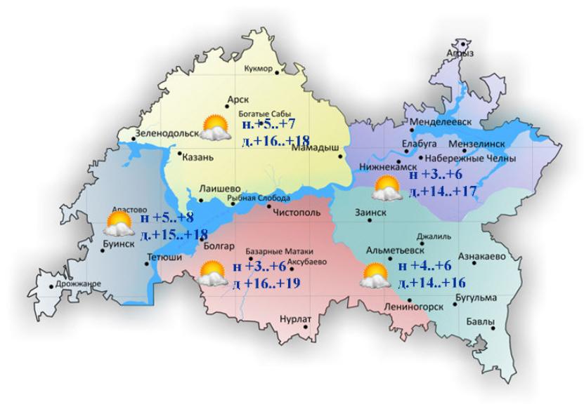 Дневная температура в Татарстане 10 октября составит +19 градусов