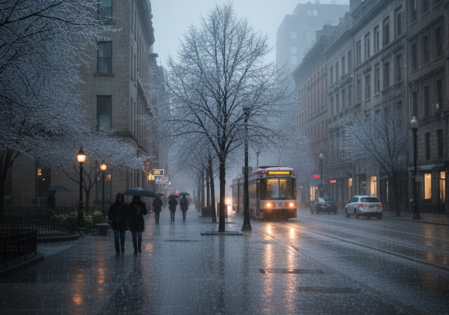 Ледяной дождь и мокрый снег накроют центр России в ближайшие часы