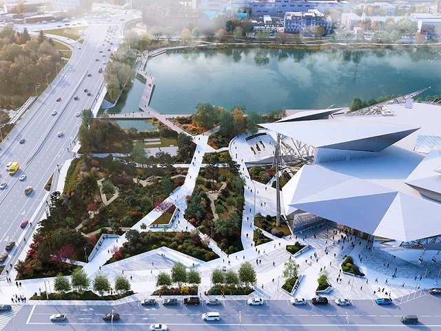 Жителям Казани показали, как будет выглядеть парк вокруг нового театра Камала