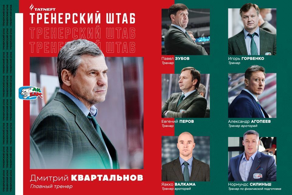 «Ак Барс» назвал обновленный тренерский штаб Квартальнова