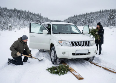 Татарстанцам разъяснили, как вытащить застрявшую в снегу машину 